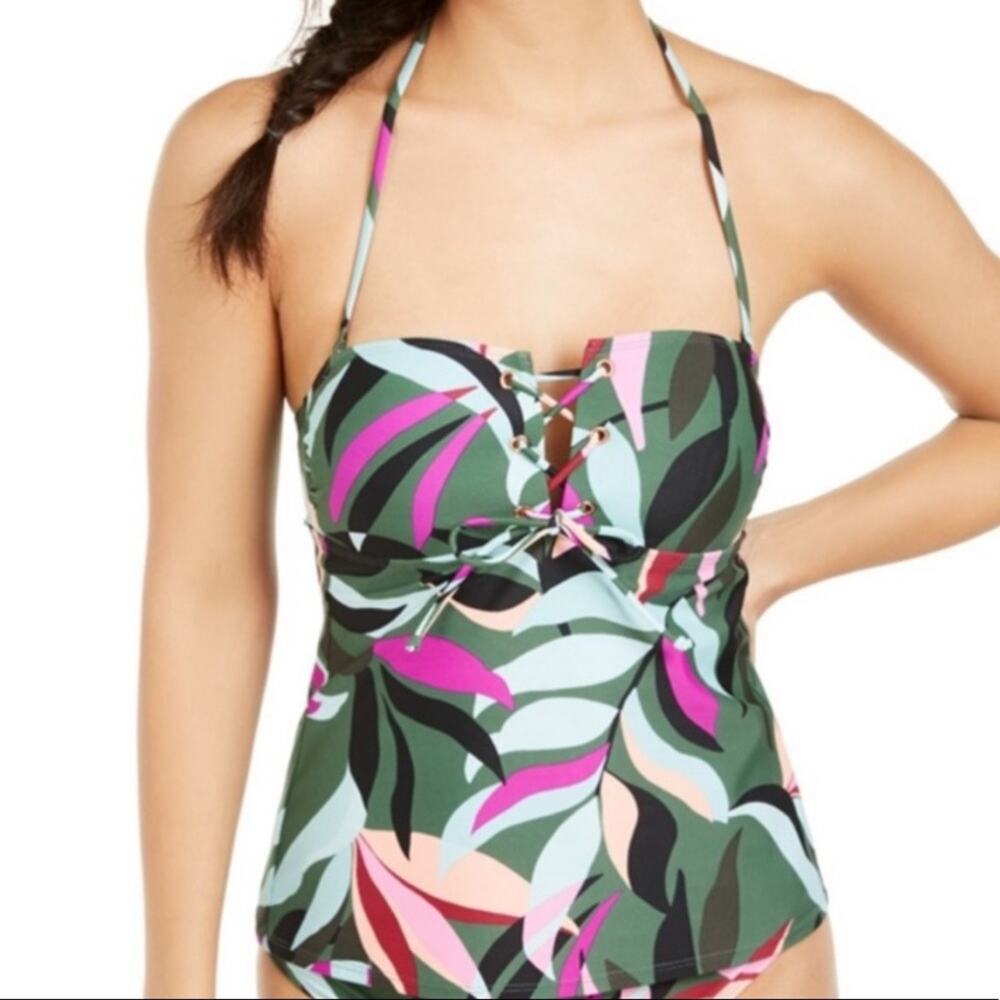 Hula Honey OLIVE MULTI Tropics Tankini Swim Top